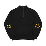 エルボースマイルドローイングハーフジップアップスウェットシャツ / Elbow Smile Drawing Half Zip-Up Sweatshirt