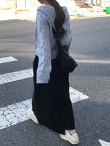 Lush back slit long skirt