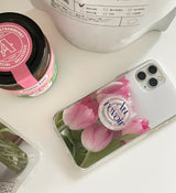 ピンクチューリップAアイフォンケース(ジェリーハード)/[jellhard case] pink tulip A
