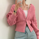 オールデイツイストVネックカーディガン / [Bellide made] All-Day Twist V-Neck Cardigan