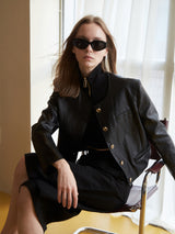 FAUX LEATHER NON COLLAR JACKET (6679784652918)