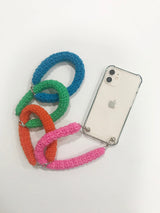 ハンドメイドフォンストラップ(ケースなし)/handmade phone strap - orange