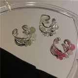 0024 [REDVELVET PICK] (Pink, Green) Acrylic beads silver ring