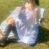[調整可能ストラップ] カンカンスリーブレスドレス