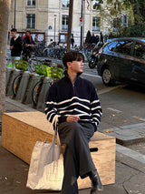 ASCLO Over Border Half Zip Up Knit (4color)
