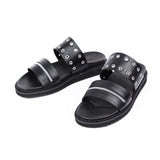 DAVID STONE ジッパー Xリング レザー サンダル / DAVID STONE ZIPPER X RING LEATHER SANDALS
