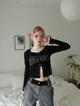 eyelet bustier cd - black