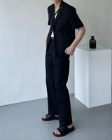リネンショートスリーブショートジャケット / ECT Linen Short-Sleeved Short Jacket (2 colors)