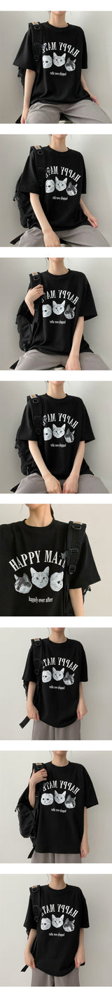 ハッピーキャットショートスリーブシャツ / Happy cat short sleeve shirt