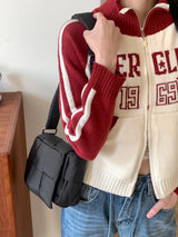 Pulson Square Grid Padding Shoulder Cross Bag