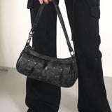 Nait Vintage Washed Leather Pocket Cross Shoulder Bag
