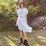 シャーリングリボンアンバランスドレス / Shirring Ribbon Unbalanced Dress