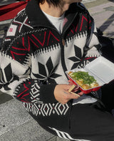 Urban Snow Flake Knit Zip Up (2color)