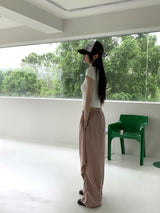 メトムレッグシャーリングバスロックナイロンツーウェイジョガーパンツ/ Methom Leg Shirring Baslock Nylon Two Way Jogger Pants