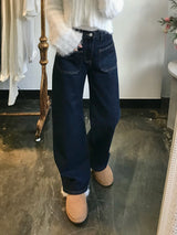 ワイドフィットダークブルーデニムパンツ / WIDE FIT DARK BLUE DENIM PANTS [17790]