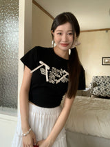 リボンレタリングTシャツ