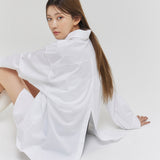OVERSIZE BACK INCISION SHIRT WHITE (6682524483702)