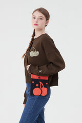 ミドルチェリーハーフスウェットシャツ／MIDDLE CHERRY HALF SWEATSHIRT [BROWN]