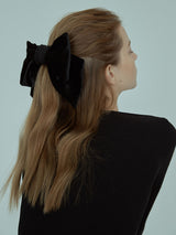 Tweed Mixed Velvet Ribbon Hair Pin (6611854852214)