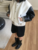 Blando fleece varsity jacket