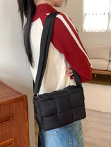 Pulson Square Grid Padding Shoulder Cross Bag