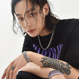スネークテニスキュービックネックレス/blacklabel snake tennis cubic necklace