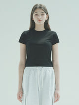 オーガニッククロップTシャツ / T1007 ORGANIC CROP T-SHIRT_BLACK