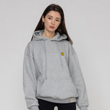 [UNISEX]Yellow odd flower embroidery hoodie