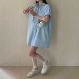 [Bellide made/Short, Long] キャンディ半袖シャツドレス