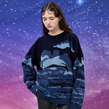 オーバーザシードルフィングラフィックニット / Over the sea dolphin graphic knit