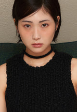 string knit scarf - black