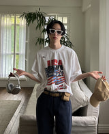 バスケットプリントTシャツ/Basket Print T-shirt (2 color)