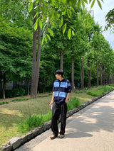 ストライプカラーカーディガン/Stripe collar cardigan 3color