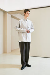 UTILITY CURVED POCKET OXFORD SHIRT SAND GREY (6621864394870)