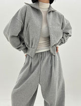 ビッグカーラブラッシジップアップ / Big Kara brushed zip-up (3color)