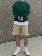 ポートコットン２タックハーフパンツ