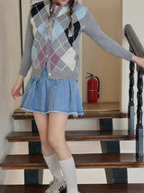 アーガイルルーピーカーディガン /  argyle loopy cardigan