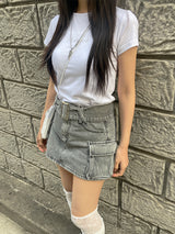 キュートキュービックスリムTシャツ / Cute cubic slim t-shirt