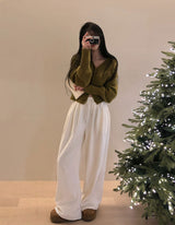[BELLIDE MADE] Soft velvet velvet sweatshirt Wide pants