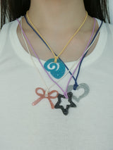 Glitter Necklace-silver/heart