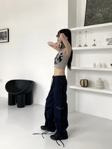 イアンヒッププリントクロップニットハーフジップアップベスト / Ian Hip Printing Crop Knit Half Zip-up Sleeveless Shirt