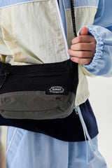 POCKET STRING NYLON MINI CROSS BAG [BLACK]