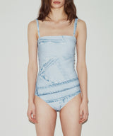 デニムプリントスイムスーツ / DENIM PRINTED SWIMSUIT (BLUE)
