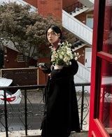 ウールローブヒッデンコート/Wool robe hidden coat (2 color)