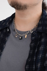 ユニークペンダントウィズボールドチェーンネックレス/[Unisex] Unique pendant with bold chain necklace