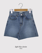Thin and Fit Cut Capri Slit Denim Pants (2color)