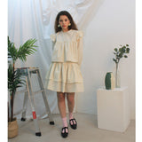 Floria shirring skirt (ivory) (6656433487990)