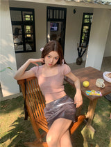 ホーリースクエアショートスリーブニット / Holly Square Short Sleeve Knit