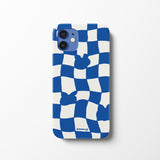 Checkerboard Blue Iphone Bumper case (6674346836086)
