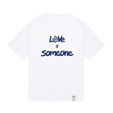 ラブサムワンショートスリーブTシャツ / LOVE SOMEONE Short Sleeve T-shirt_White/Navy Logo